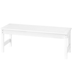 Outsunny 47" Outdoor Bench Seat, HDPE All-Weather Garden Bench, Backless Slatted Patio Bench for Yard, Porch, Park, White