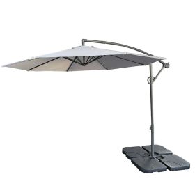 10ft Offset Patio Umbrella - Offset Hanging Cantilever Patio Outdoor Market Umbrella Protection with Easy Tilt Adjustment and Crank for Pool Deck