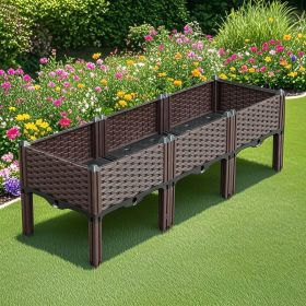 SOGA 120cm Raised Planter Box Vegetable Herb Flower Outdoor Plastic Plants Garden Bed with Legs