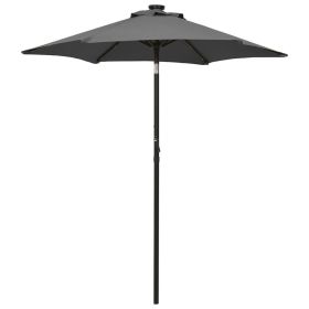 Garden Parasol with LED Lights Anthracite 78.7"x83.1" Aluminum