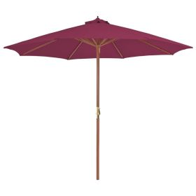 Garden Parasol with Wooden Pole 118.2" Bordeaux Red
