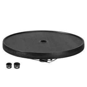 Outsunny 23.5" Beach Umbrella Table Tray with Wine Glass Holder, Foldable Towel Rack, Instant Portable Beach Tables for Sand, Swimming Pools, Pat