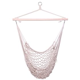 Sling Chair Sling Pendulum Chair Hammock Mesh Air/Sky Chair Deluxe Cotton Rope Sling with Trim for Bedroom Beach Patio Deck Porch Garden Indoor/O
