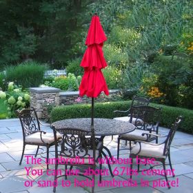 9Ft 3-Tiers Outdoor Patio Umbrella with Crank and tilt and Wind Vents for Garden Deck Backyard Pool Shade Outside Deck Swimming Pool