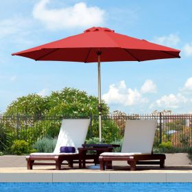 9FT Patio Umbrella, Outdoor Table Umbrella with Push Button Tilt and Crank, UV Protection Waterproof Market Sun Umbrella with 8 Sturdy Ribs for G
