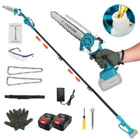 1Set 2 In1 Cordless Pole Saw And Mini Chainsaw With Extension Pole 21V Battery 8in Electric Brushless Pole Chainsaw With Auto Oiler Safety Switch (Option: 1500mAh)