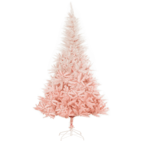 6ft Unlit Spruce Artificial Christmas Tree With Realistic Branches And 800 Tips, Pink (Color: PINK)
