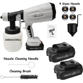 Paint Sprayer 200W High Power Electric Spray Paint With Adjustable Spray Width Knob 4 Nozzles,Easy To Clean For Paint Sprayer For Furniture Garde (Color: White)