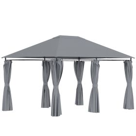 Outsunny 10' x 13' Outdoor Patio Gazebo, Canopy Shelter with 6 Removable Sidewalls & Steel Frame for Garden, Lawn, Backyard & Deck, Gray (Color: as Pic)