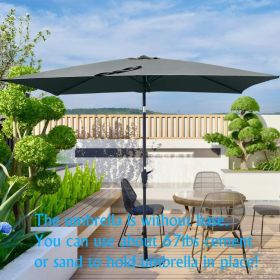6 x 9ft Patio Umbrella Outdoor Waterproof Umbrella with Crank and Push Button Tilt without flap for Garden Backyard Pool Swimming Pool Market (Main Color: Anthracite, Main Material: Fabric+Metal)