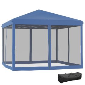 Outsunny 10' x 10' Pop Up Canopy Tent with Netting, Instant Gazebo, Ez up Screen House Room with Carry Bag, Height Adjustable, for Outdoor, Garde (Color: as Pic)