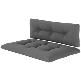 2 Seater Pallet Cushions Outdoor 3.9 Thick Replacement Cushions - Tufted Design For Garden, Patio, Dark Gray (Option: Dark gray)